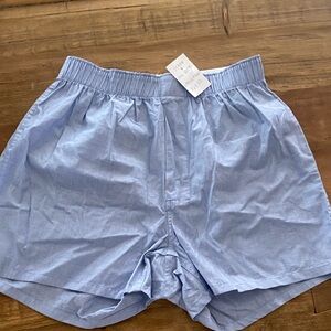 J. Crew Light Blue Cotton Boxer Briefs with Elastic Waistband